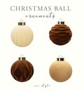 Obgora 15PCS Velvet Flocked Christmas Ornaments 3.15in Brown Light Coffee Beige by Deal US