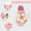 Incolumitas Baby Girl Socks 4-Pack Low Cut Floral Non-Slip Grips Multicolor by Deal US