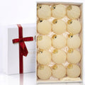 Obgora 15PCS 3.15" Beige Velvet Flocked Christmas Ornaments Balls by Deal US