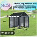 NGB Outdoor Dog Kennel Cover 4x4x4.5ft 600D Waterproof Windproof Black by Deal US
