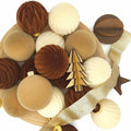 Obgora 15PCS Velvet Flocked Christmas Ornaments 3.15in Brown Light Coffee Beige by Deal US