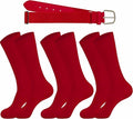 cs runsenisocks Baseball Softball Soccer Socks & Belt Set Red 3pcs+1belt Size L by Deal US