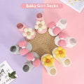 Incolumitas Baby Girl Socks 4-Pack Low Cut Floral Non-Slip Grips Multicolor by Deal US