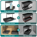 NATURE'S SOURCE 2 Pack 2 Tier Under Sink Organizer with 4 Hooks Black LIKE NEW by Deal US