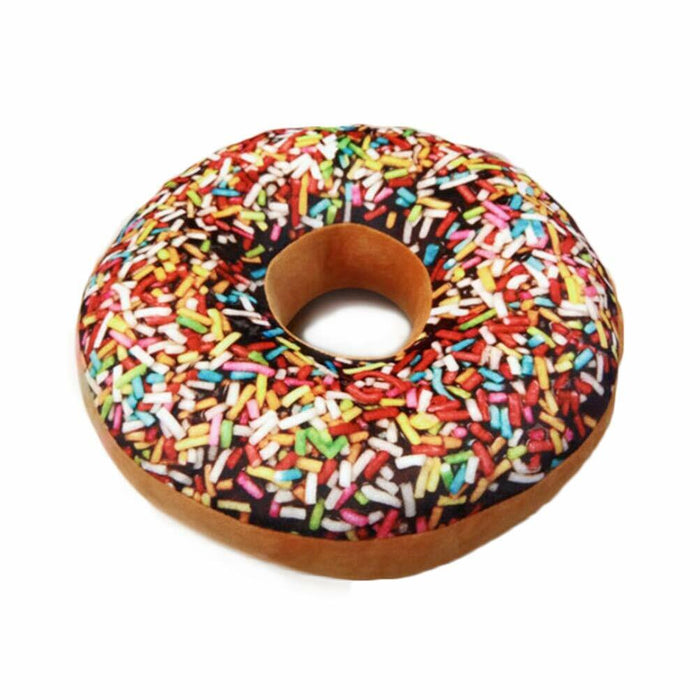 Bettli Chocolate Donut Photoreal Print Throw Pillow Cushion Plush Toy 1 Count by Deal US