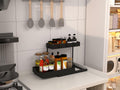NATURE'S SOURCE 2 Pack 2 Tier Under Sink Organizer with 4 Hooks Black LIKE NEW by Deal US