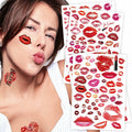 Kotbs Kiss Lips Temporary Tattoo Stickers 4-Pack Multi-colored Adults Kids by Deal US