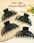 MAORULU 4 Pack Large Non-slip Matte Hair Claw Clips for Women Black by Deal US