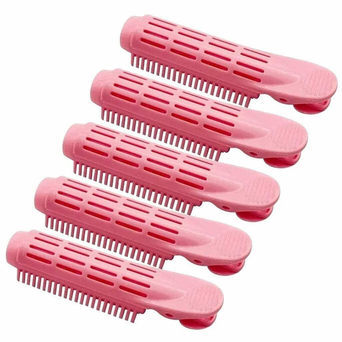 Galepromot 5Pcs Pink Volumizing Hair Root Clips Self-Grip Curlers DIY Styling by Deal US