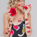 Kotbs Kiss Lips Temporary Tattoo Stickers 4-Pack Multi-colored Adults Kids by Deal US
