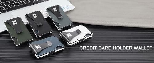 Team Gainz Airtag Metal RFID Blocking Slim Wallet Card Holder Dark Grey Clip by Deal US