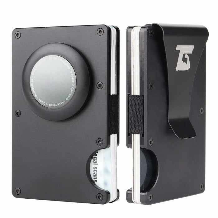Team Gainz Airtag Metal RFID Blocking Slim Wallet Card Holder Dark Grey Clip by Deal US