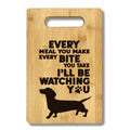FONDCANYON Dachshund Bamboo Wood Cutting Board Kitchen Decor Brown by Deal US