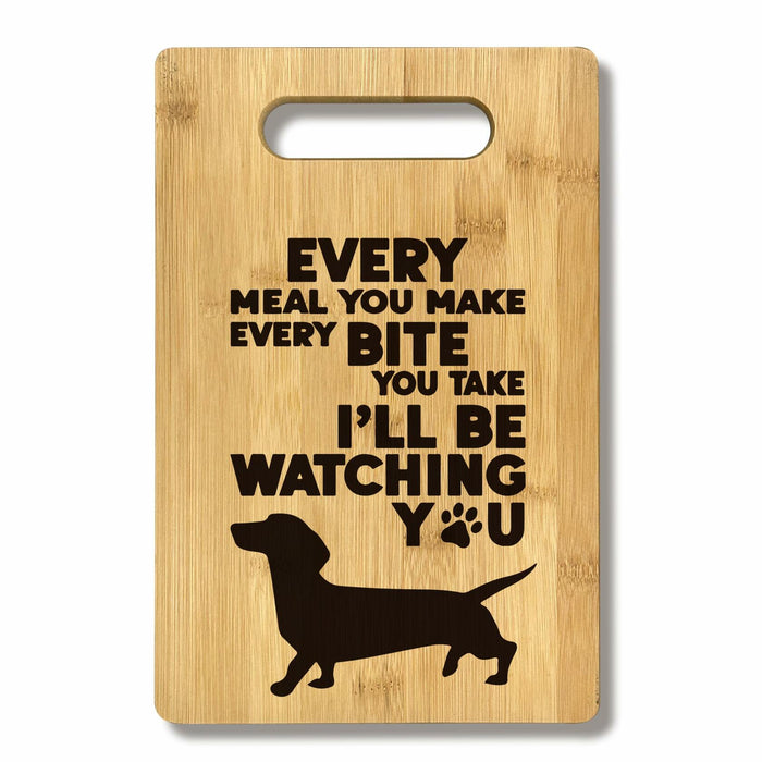 FONDCANYON Dachshund Bamboo Wood Cutting Board Kitchen Decor Brown by Deal US