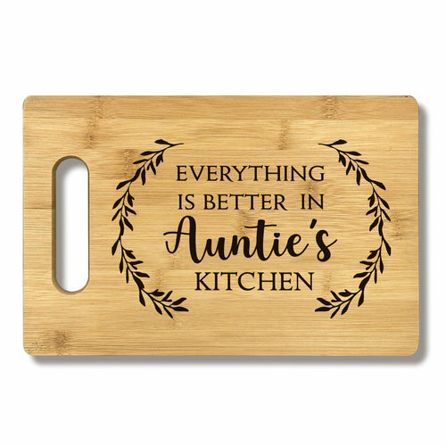 FONDCANYON Bamboo Cutting Board Kitchen Decor Brown Aunt Gift by Deal US