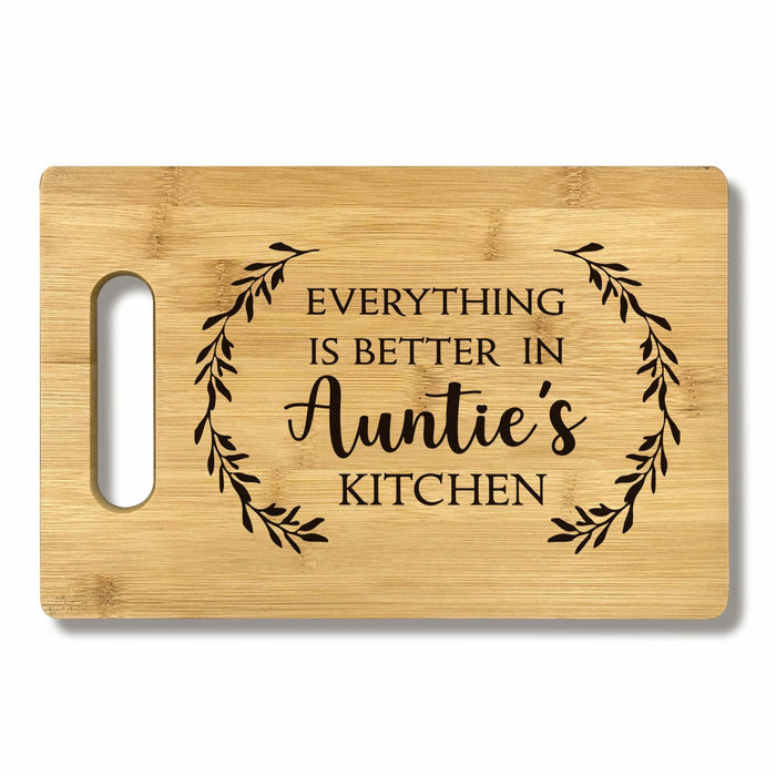 FONDCANYON Bamboo Cutting Board Kitchen Decor Brown Aunt Gift by Deal US