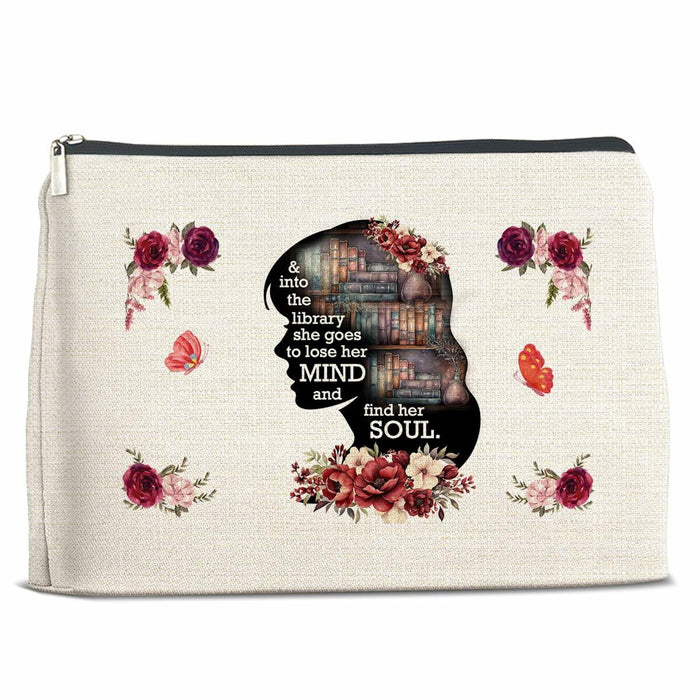 Soiceu Makeup Bag for Librarians Book Lovers Cosmetic Pouch Polychrome by Deal US