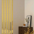 YSSZAM Mirror Wall Stickers Striped Design Acrylic Tiles 5x20cm Gold 10 Pcs by Deal US