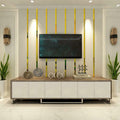 YSSZAM Mirror Wall Stickers Striped Design Acrylic Tiles 5x20cm Gold 10 Pcs by Deal US