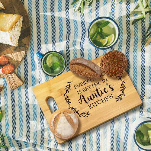 FONDCANYON Bamboo Cutting Board Kitchen Decor Brown Aunt Gift by Deal US