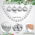 Motionchic 6.5ft Silver 24 Ball 2in Shatterproof Ornament Garland by Deal US