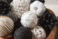 ANDALUCA Natural Tones Vase & Bowl Mini Pumpkins Pinecone Balls Black White by Deal US