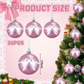 Sosation 24 Pink White Bow Ball Ornaments 1.97 Inch Christmas Tree Decor by Deal US