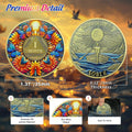 Sunflower 1 Year Sobriety Coin AA NA Recovery Medallion Butterfly Gift by Deal US