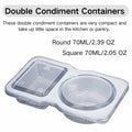 Uioecn 5PCS Double Compartment Condiment Containers with Lids Portable Reusable by Deal US