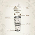GERM 20oz Stainless Steel Tumbler Travel Mug Double Wall Leak Proof White by Deal US