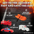 SCS Direct Firefighter Action Figure Playset 100pc Red Rescue Vehicles by Deal US