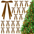 CUPLOOV 24 Pcs Brown Velvet Ribbon Bows 5x7 Inch Christmas Tree Decor by Deal US