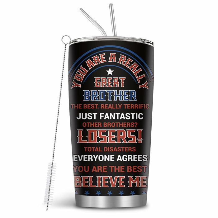 MoYueno 20 Oz Stainless Steel Dad Tumbler with Brush & Straw, 1 PCS Dad 1 by Deal US