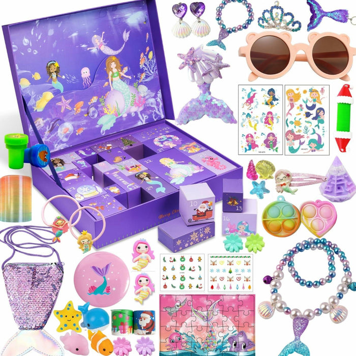 VENUSFIT Advent Calendar 2025 Girls 24 Days Christmas Mermaid Gift Box by Deal US