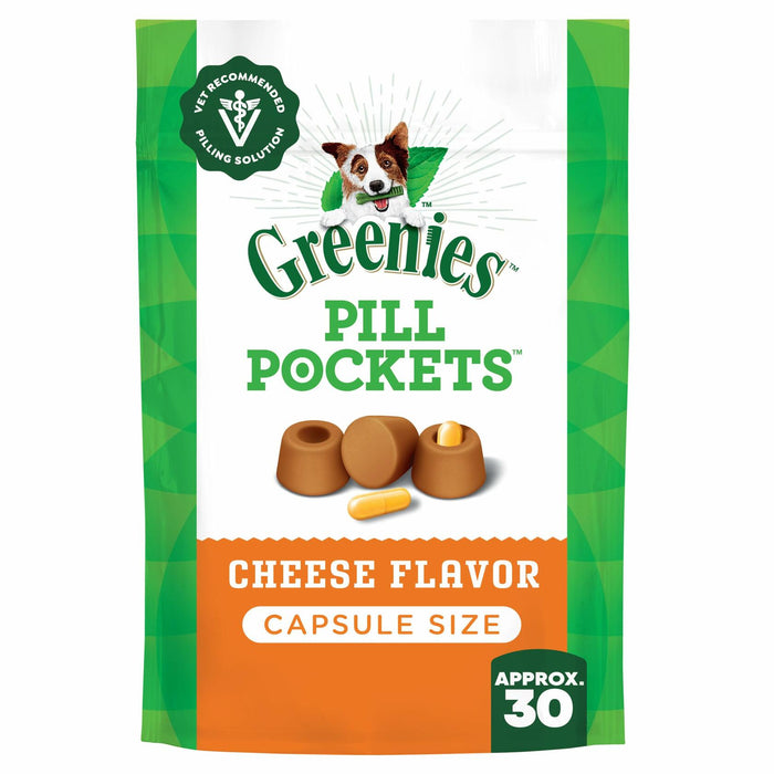 BestBy02/29 Greenies Pill Pockets Large Dog Treats Cheese Flavor 7.9oz by Deal US