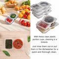 Uioecn 5PCS Double Compartment Condiment Containers with Lids Portable Reusable by Deal US
