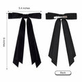 Aileam 2PCS Black Velvet Hair Bows Ribbon Clips Metal Ponytail Holder by Deal US