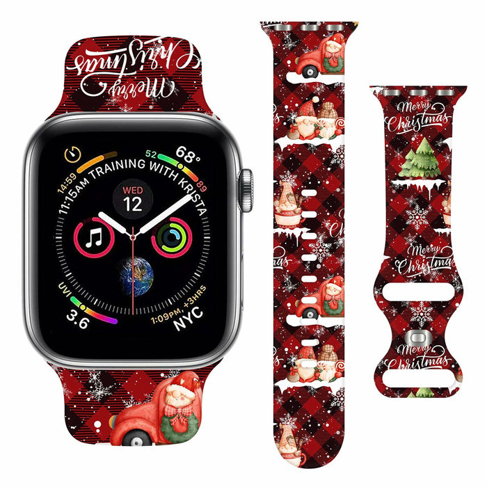 msausyr Christmas Silicone Sport Band Compatible Apple Watch 38-49mm D-22 by Deal US