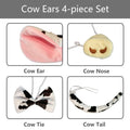 JIALWEN Cow Animal Costume Set 4Pcs Ears Nose Bowtie Tail Unisex White Size by Deal US