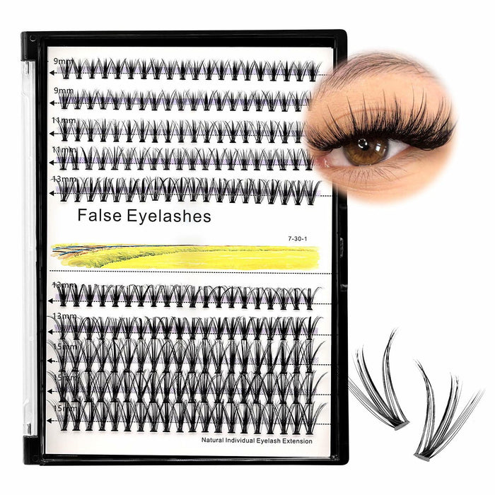 Hannahool Large Tray 200Pcs 0.07mm Mixed 9-11-13-15mm 3D Volume Eyelashes by Deal US