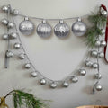 Motionchic 6.5ft Silver 24 Ball 2in Shatterproof Ornament Garland by Deal US