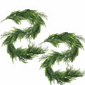 Belle Fleur 2 Pcs Real Touch Norfolk Pine Garland 6FT Green Artificial by Deal US