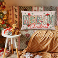 MOLYUB Pink Merry Christmas Floral Pillow Cover 12x20 Inches Polyester by Deal US
