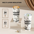 GERM 20oz Stainless Steel Tumbler Travel Mug Double Wall Leak Proof White by Deal US