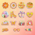 Dakartoon Groovy Patches Embroidery Applique DIY Heat Press 15 Pcs by Deal US