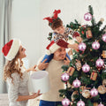 Sosation 24 Pink White Bow Ball Ornaments 1.97 Inch Christmas Tree Decor by Deal US