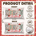 MOLYUB Pink Merry Christmas Floral Pillow Cover 12x20 Inches Polyester by Deal US