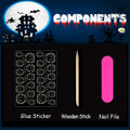 HPYFOI Halloween Press On Nails Long Coffin Matte Spider Web Ghost 24Pc by Deal US