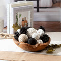 ANDALUCA Natural Tones Vase & Bowl Mini Pumpkins Pinecone Balls Black White by Deal US