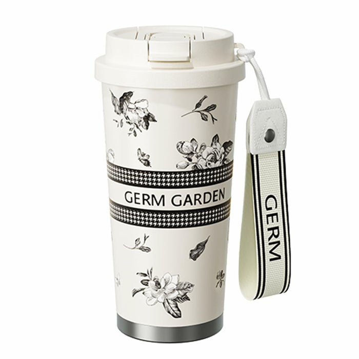 GERM 20oz Stainless Steel Tumbler Travel Mug Double Wall Leak Proof White by Deal US